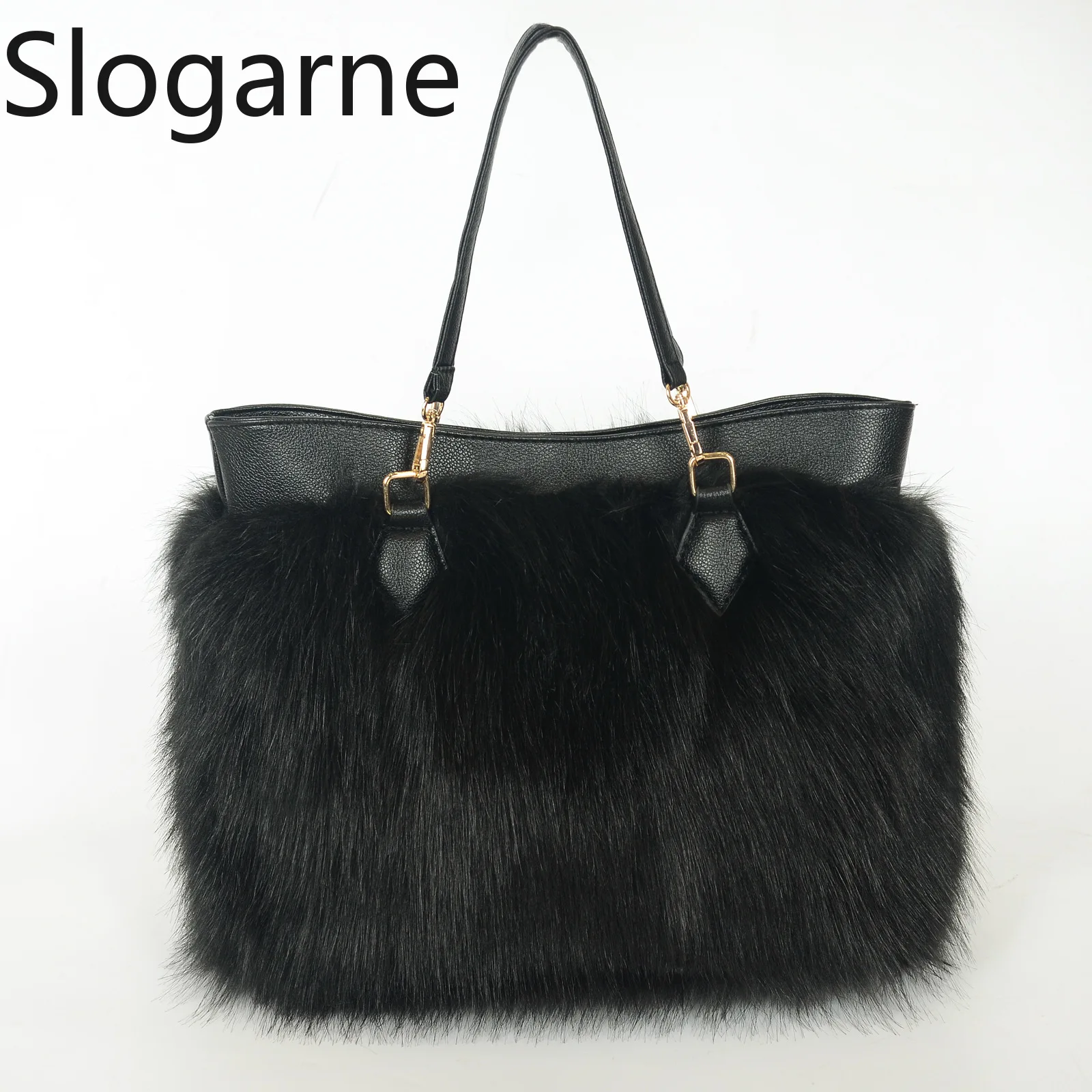 Frauen Große Kapazität Faux Pelz Taschen Damen Winter Mode Pelzigen Handtaschen Luxus Design Leopard Unterarm Tasche Flauschigen Schulter Tasche