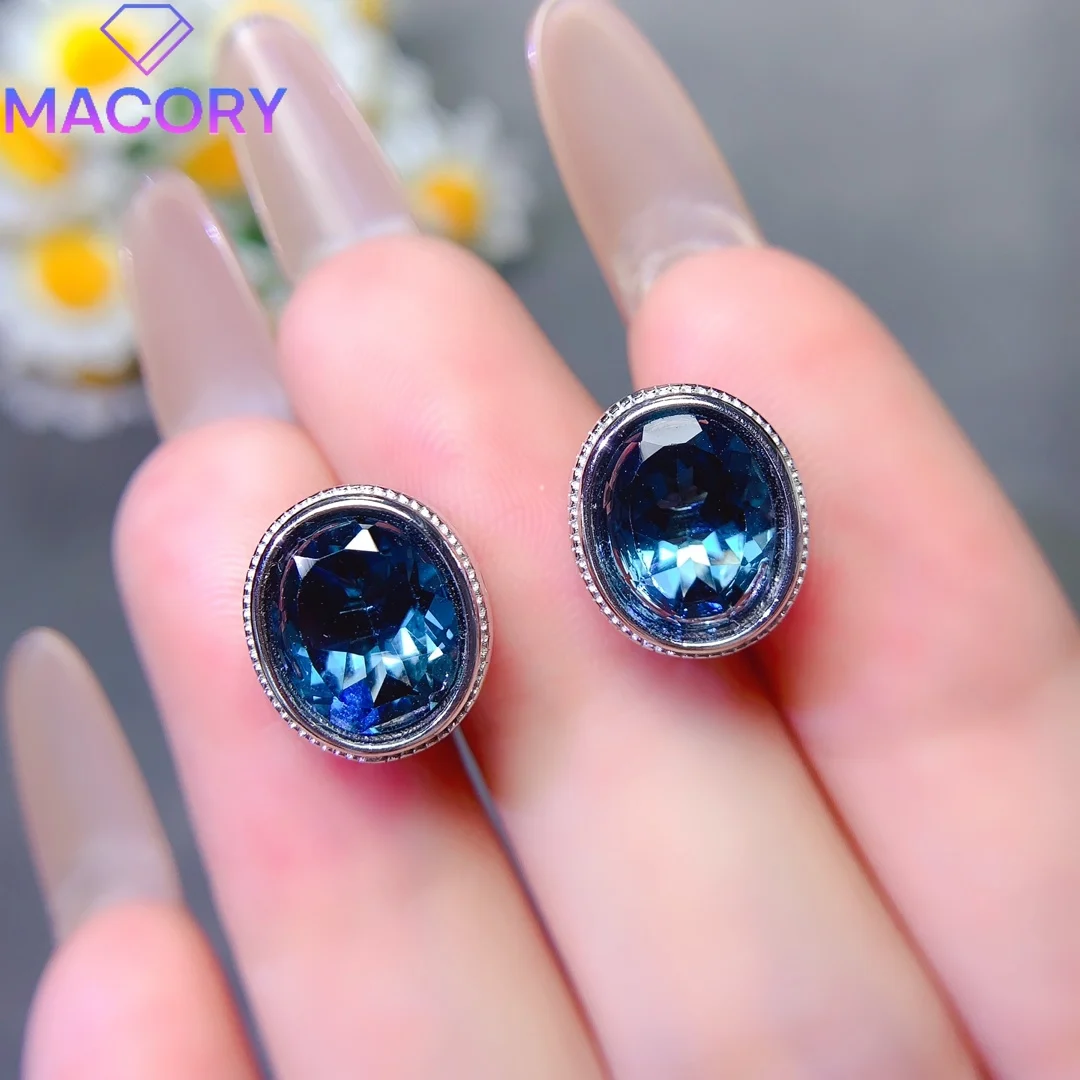 Designer luxury female natural topaz earrings silver 925 female free shipping 925 sterling silver jewelry guarantee.