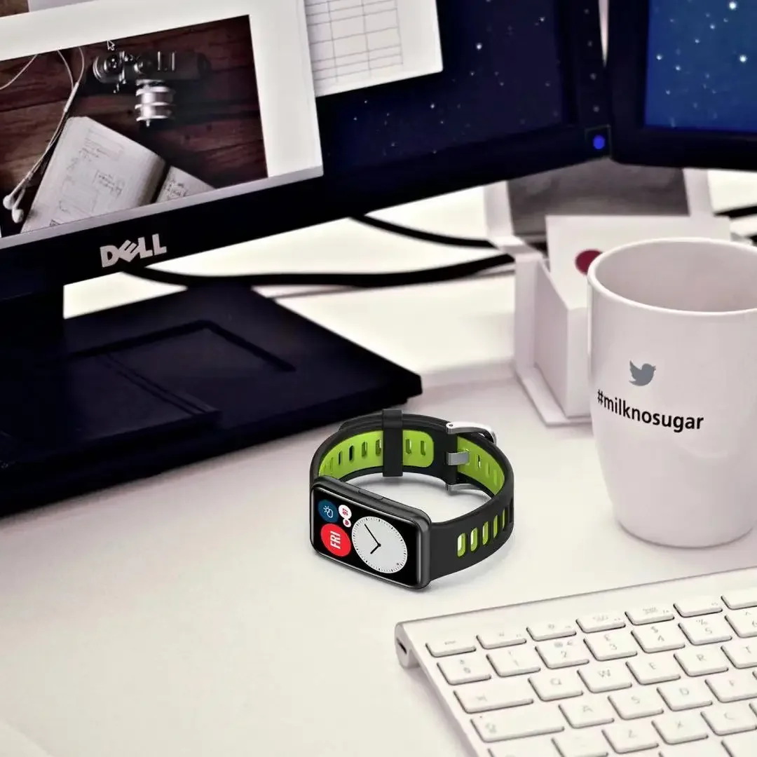 Silicone Strap para Huawei Watch Fit, Smartwatch Substituição Band Belt, Watch Protection Case, Original