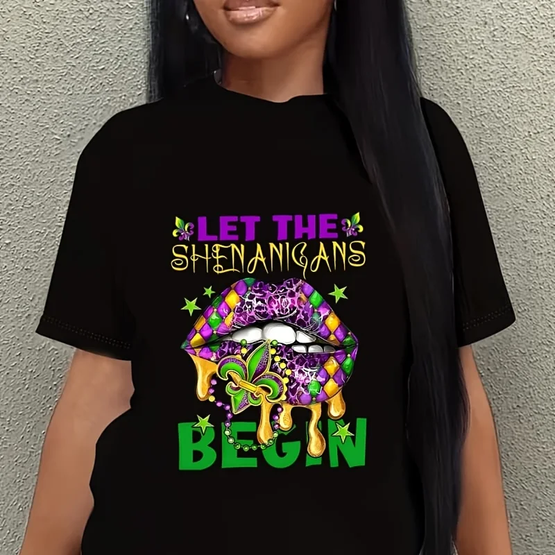 Let the Shenanigans Begin Women's Plus Size T-Shirt 100% Cotton 220g