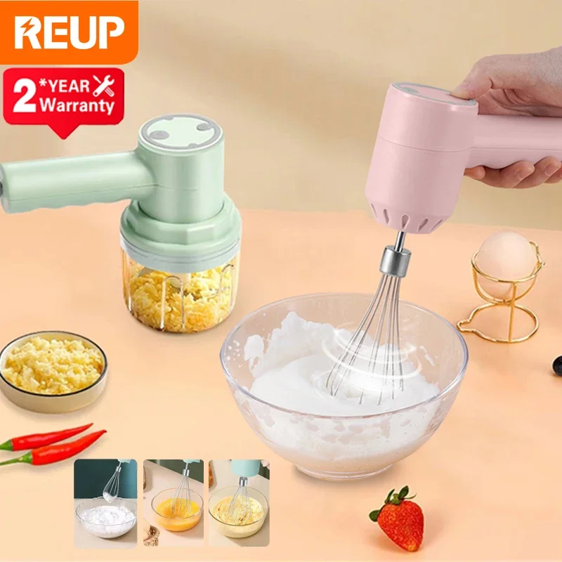 

Portable Hand Mixer Electric Wireless Food Blender 3 Speed Milk frother Cake Egg Beater Cream Food Baking garlic Dough kitchen