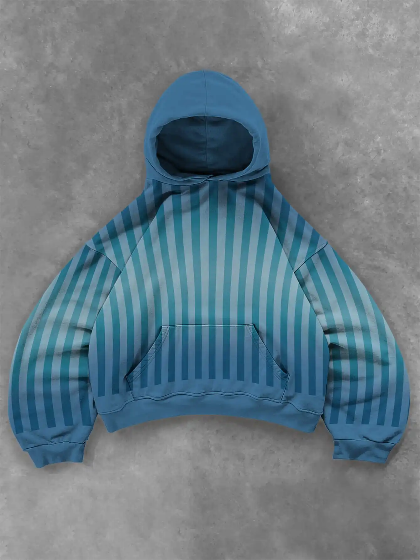 

White Stripe Style 3D Printed Tie-Dye Hooded Blue Floral Pattern Hooded Sweatshirt Casual Street Style Pullover Hoodie Tops