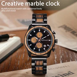 kitykiss  new  K8290  men's watch  luxury steel wood quartz waterproof calendar glow-in-the-dark fashion casual men's wood watch