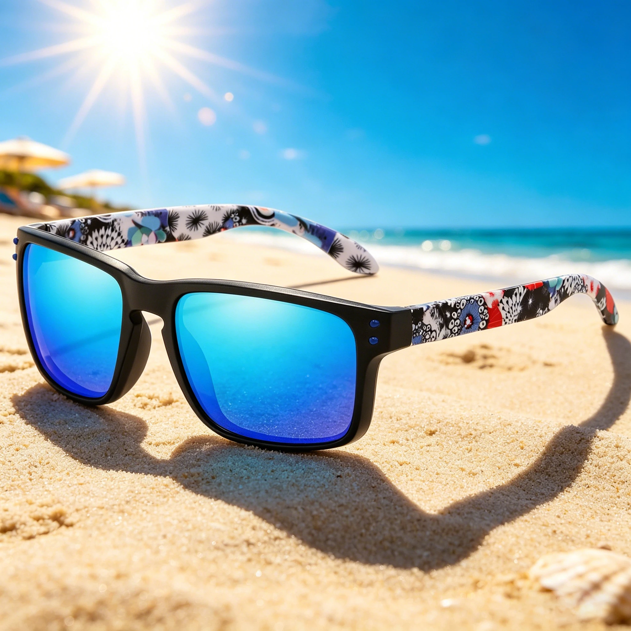 Polarisierte Sonnenbrille für Herren Klassischer Quadratischer Rahmen UV400-Brille für Damen Geeignet zum Angeln, Laufen, Radfahren und Wandern