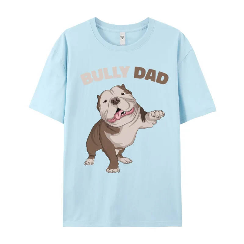 American Bully Dad Dog Owner Gift Tshirts Gift Idea Cotton Fabric Mother Day Tops & Tees Tees Short Sleeve Discount Round Collar