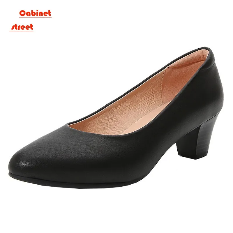 

New Flight Attendant Women's Long Standing Not Tired Work Round Head Shallow Mouth Single Soft Sole Soft Surface Mary Jane