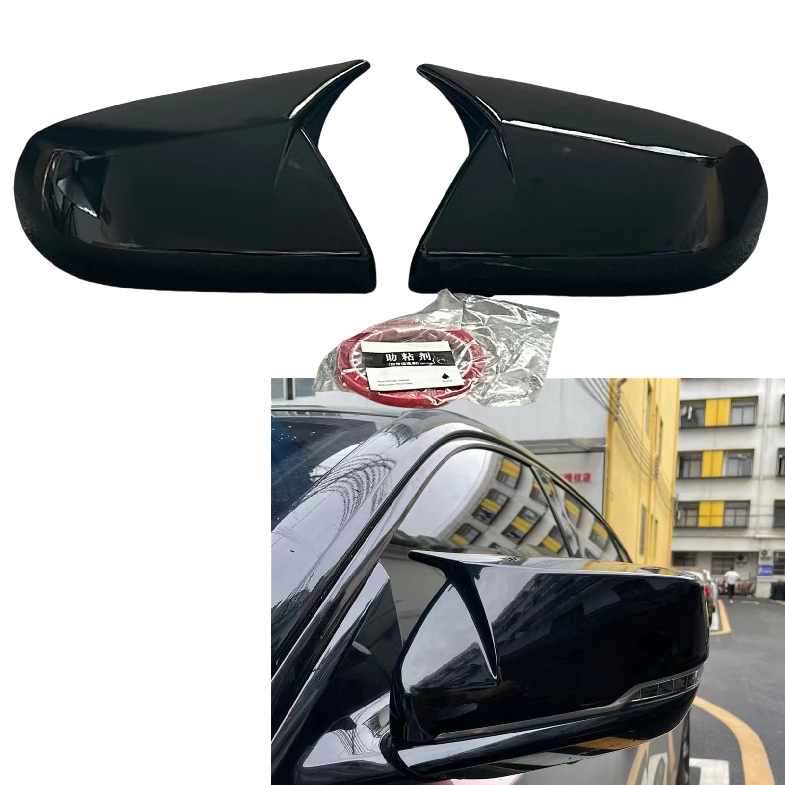 For Cadillac CT4 ATS 2013-2024 Sedan 4 Door Rear View Mirror Cover Gloss Black Exterior Side Rearview Shell Cap Add On