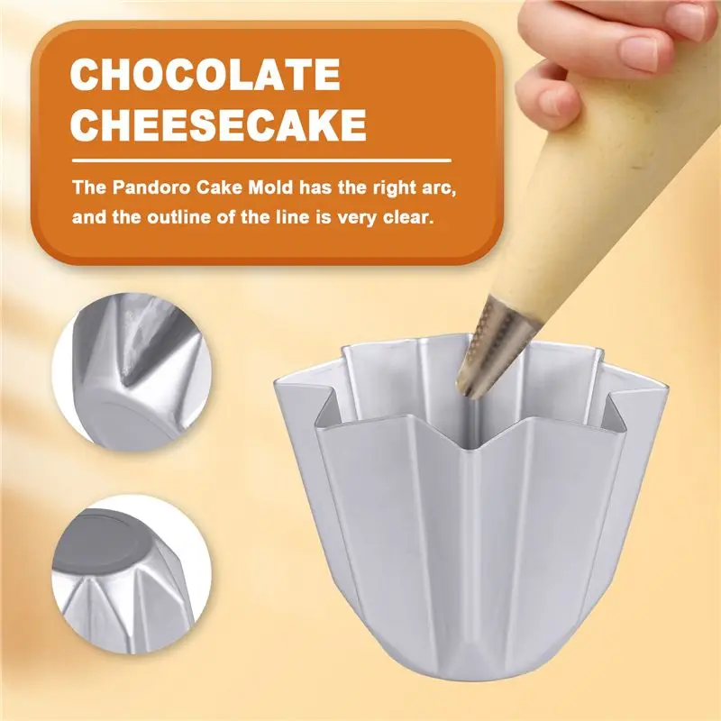A84X-Anodized Aluminum Decorative Mold Cake Bread Pandoro Jelly Chocolate Muffin Household Goods Kitchen Baking Tools