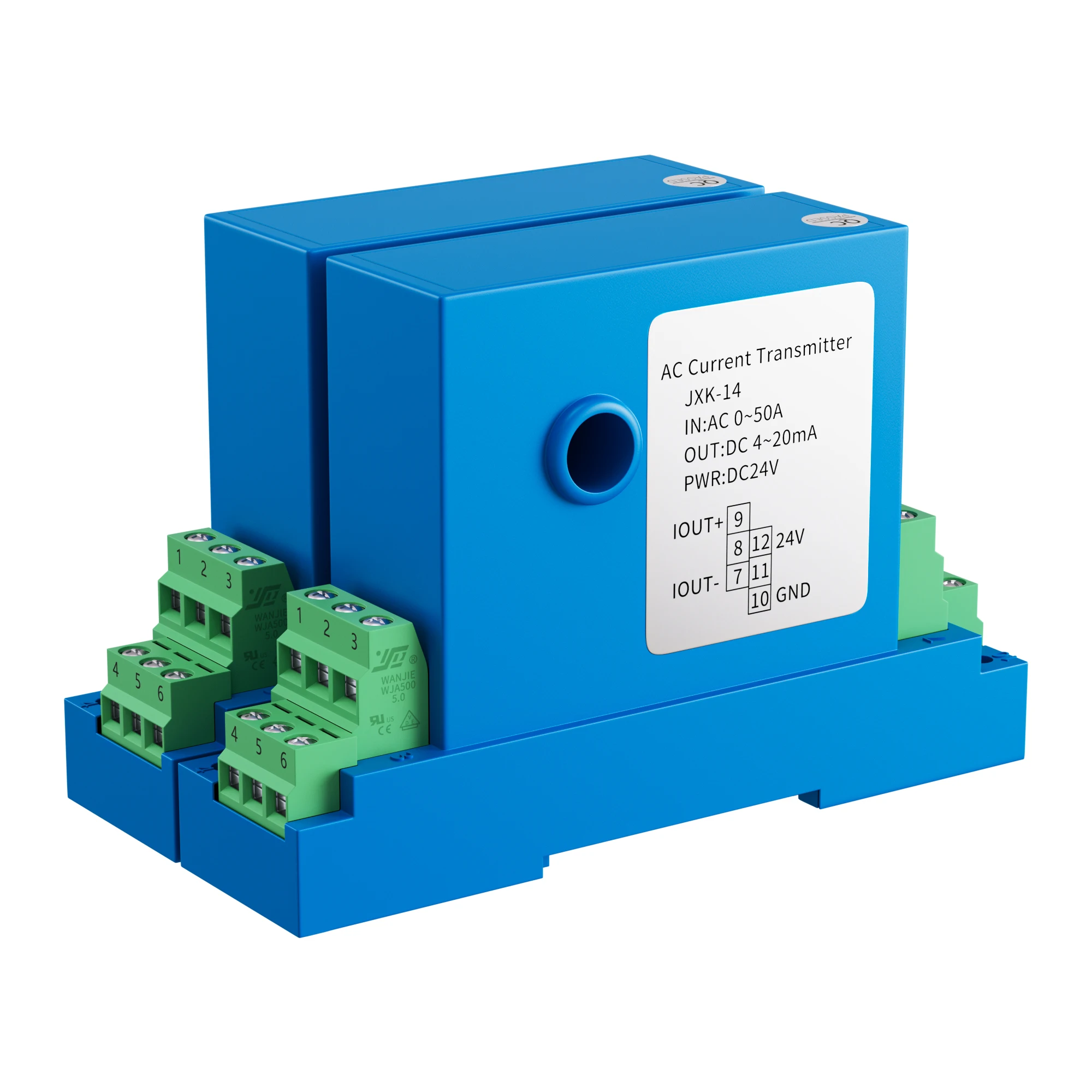 DC電流センサートランスミッター,4-20ma 0-10V,50a/100a/150a入力,インテリジェント電流信号