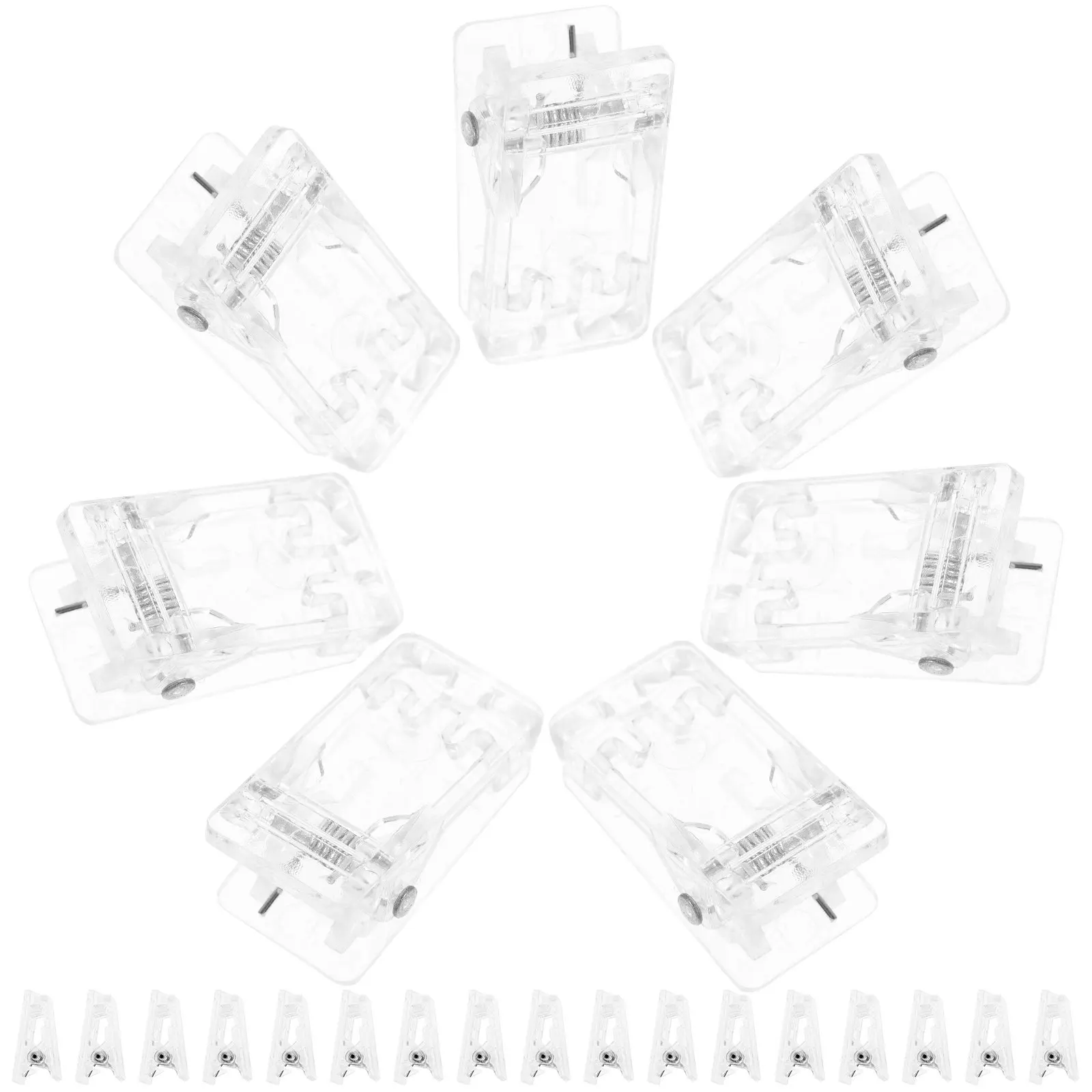 

50Pcs Clear Plastic Spring Clips Wide Edge Name Badge Holders Reusable Fold-Proof Id Card Holders for Office School Events Name