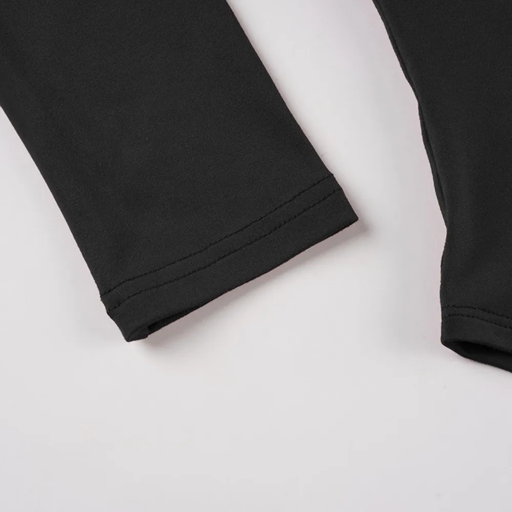 

Chic V Neck Slim Crop Tops Long Sleeve Sweet Bottoming Top Comfortable Elastic Skinny Bodysuit Streetwear