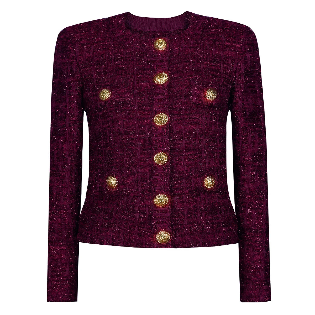 

Spring And Autumn New Style Elegant Commuter Single Breasted Knitted Shirt Long Sleeve Round Neck Cardigan Women's Top Coat