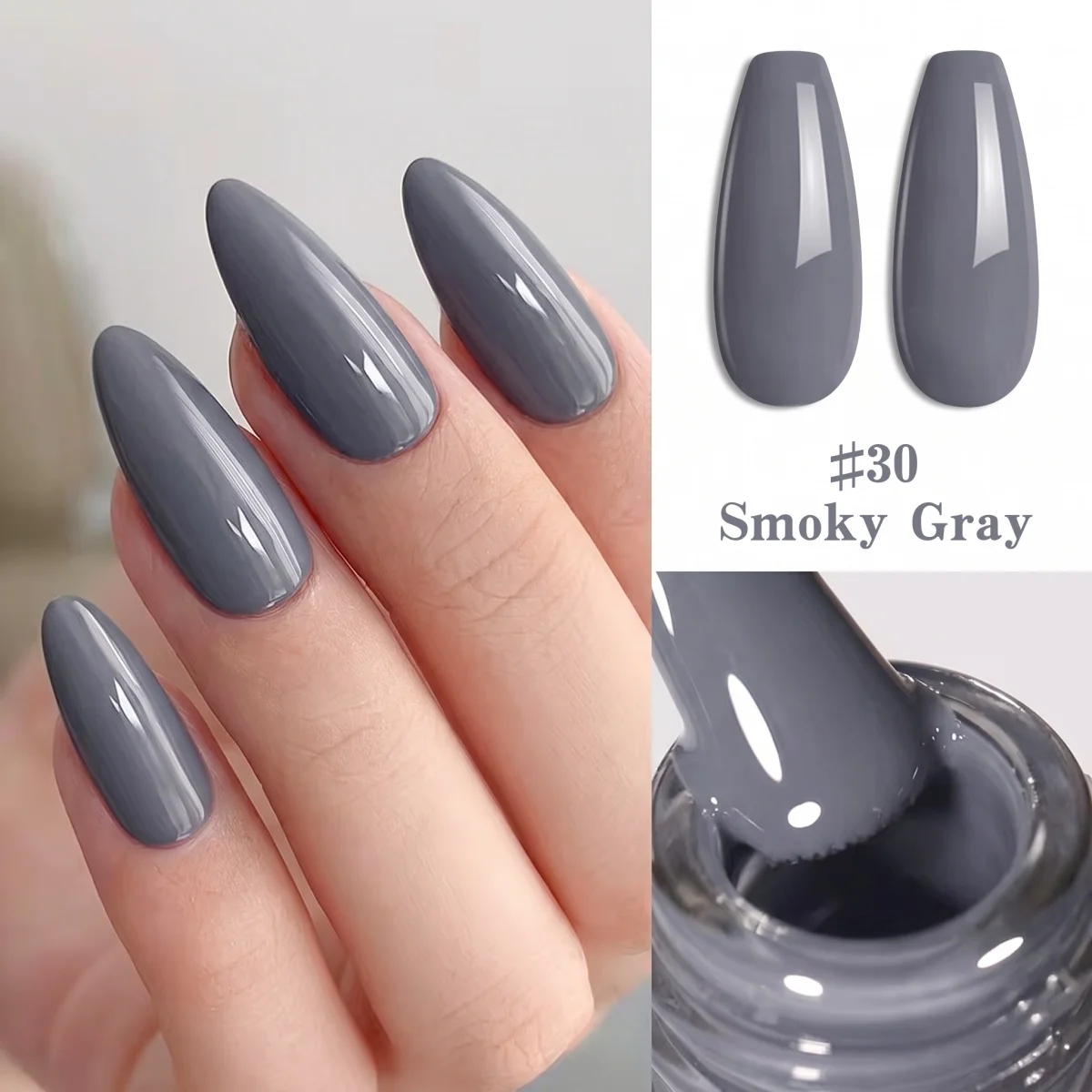 Hassleless 2-Color Nail Polish Gel Set in Cement Gray and Maple Leaf Orange, Suitable for Salon and Home DIY Nail Care, Long-Lasting Glossy Nail Art Supplies, Long-Lasting Nail Gel.