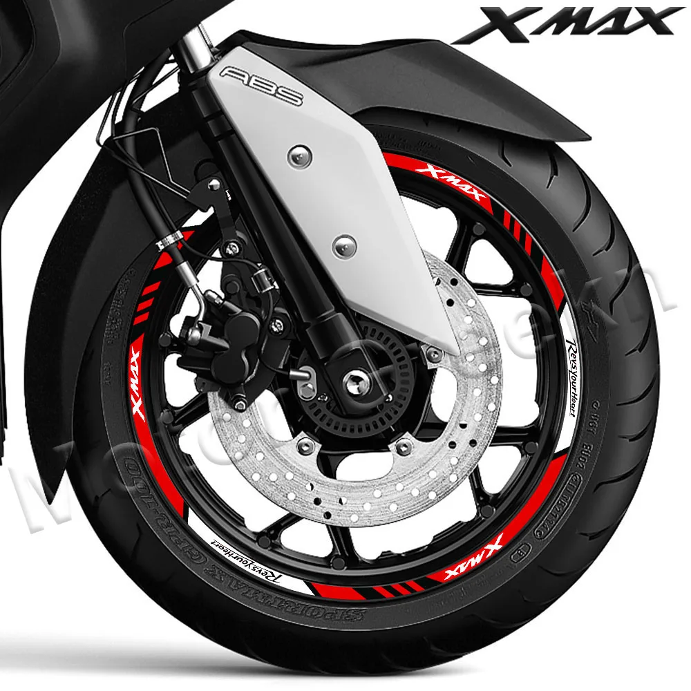 Reflective Motorcycle Wheel Sticker 15″14″ Rim Stripe Decal Accessories For XMAX150 250 300 xmax300 xmax250 xmax150