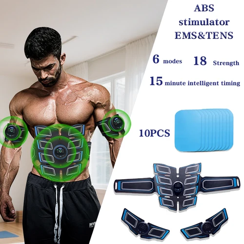 Estimulador ABS, estimulador EMS, equipo de fitness para hombres y mujeres, entrenamiento muscular abdominal y entrenamiento muscular, ejercicios en casa