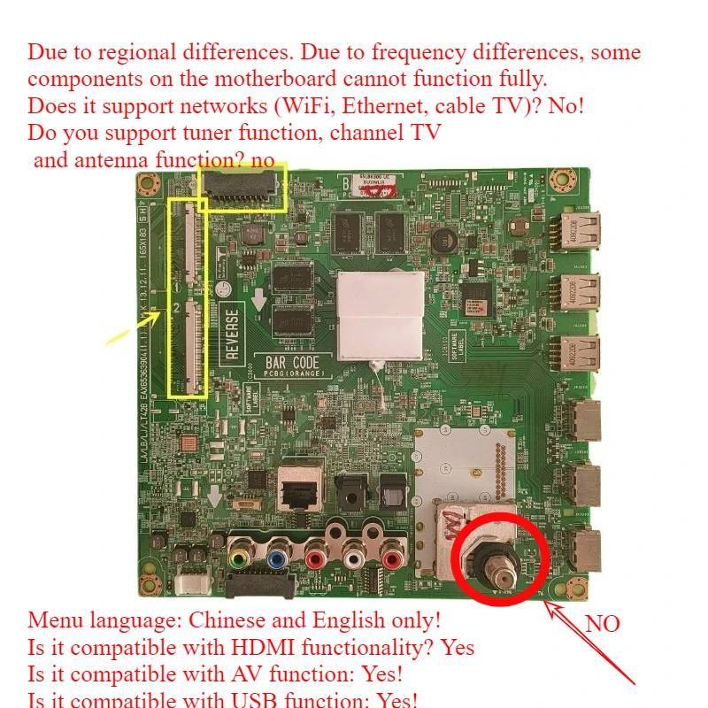 EAX65363904 Motherboard for 65LB6300-UE 65LB6300 60LB6500 60LB6500-UP 60'' 65'' 60 INCH 65 INCH 60LB650T 65LB650T TV Main Board
