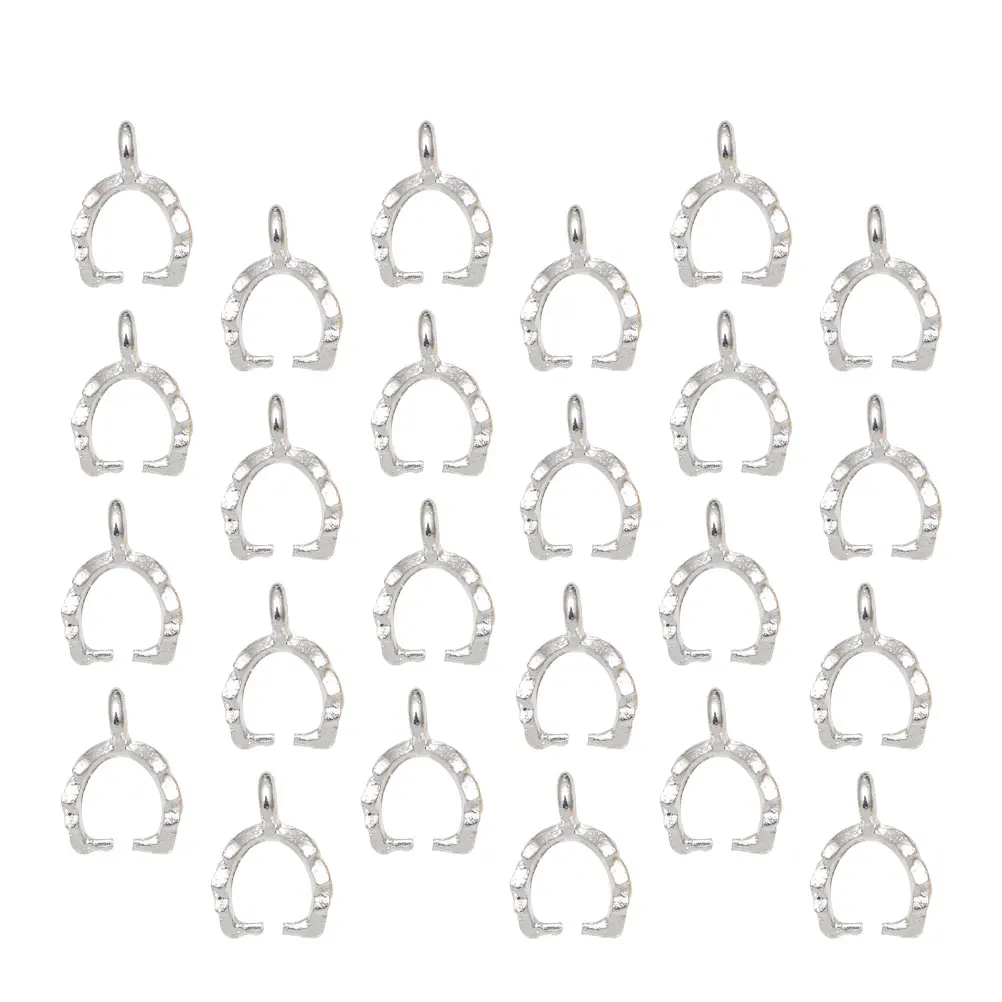 

100 Pcs Water Drop Pendant Accessories Silver Necklace Hole Leaf DIY Charm Clasps Jewelry Alloy Pendants Mini Hole Diameter