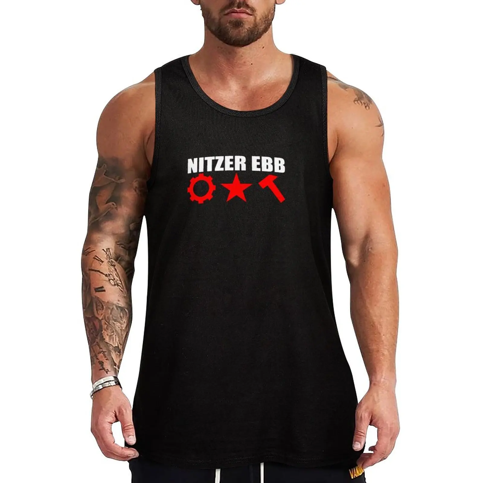 

Nitzer Ebb - EBM Essential Tank Top Man summer clothes T-shirt men sleeveless shirt man Men's gym clothing