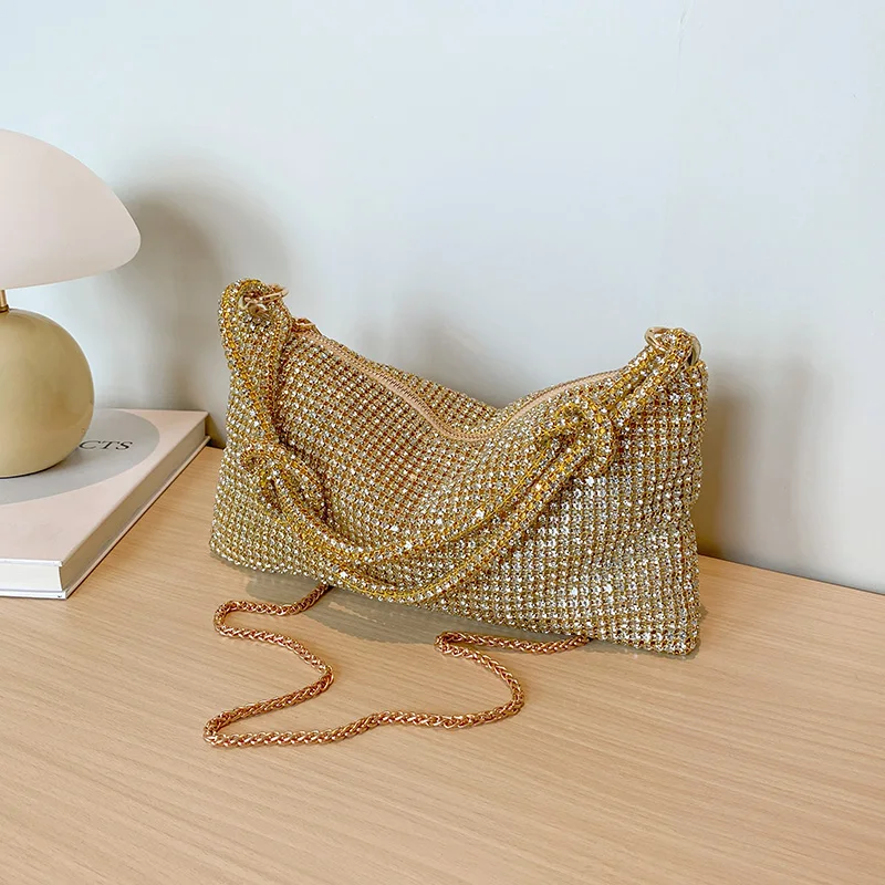 

Сумки на плечо с блестящими цепочками из искусственной кожи, новые летние роскошные женские сумки высокого качества 2025 года, универсальные женские сумки большой вместительности