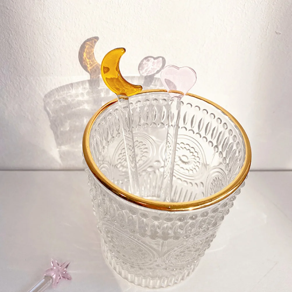 

6Pcs Stylish Glass Stirring Sticks Beverage Rods for Coffee Cocktails Milk Tea Juice Wine Honey Mixer Drinkware Bar Utensils