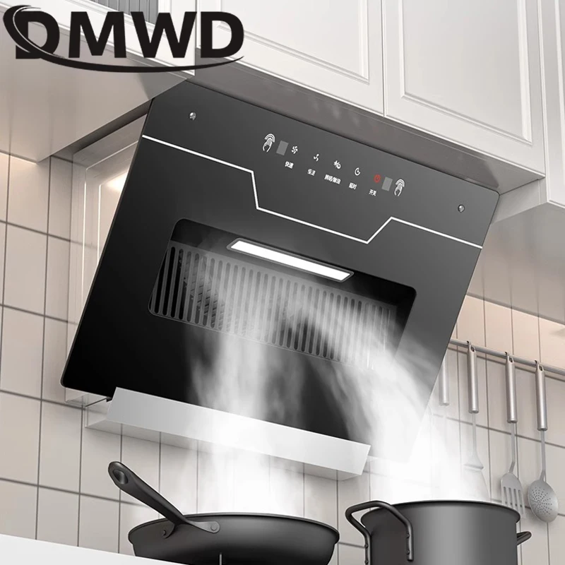 DMWD Household Range Hood Side Suction Mini Range Hood Kitchen Oil Smoke Cleaner Exhauster Lampblack Machine Ventilator 220V