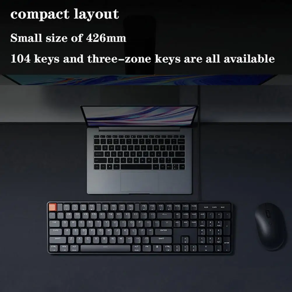 

Wired Keyboard 6 Backlight Modes Space-saving USB Office Game Player Keyboard Sinking Key Cap Computer Keyboard for Laptop