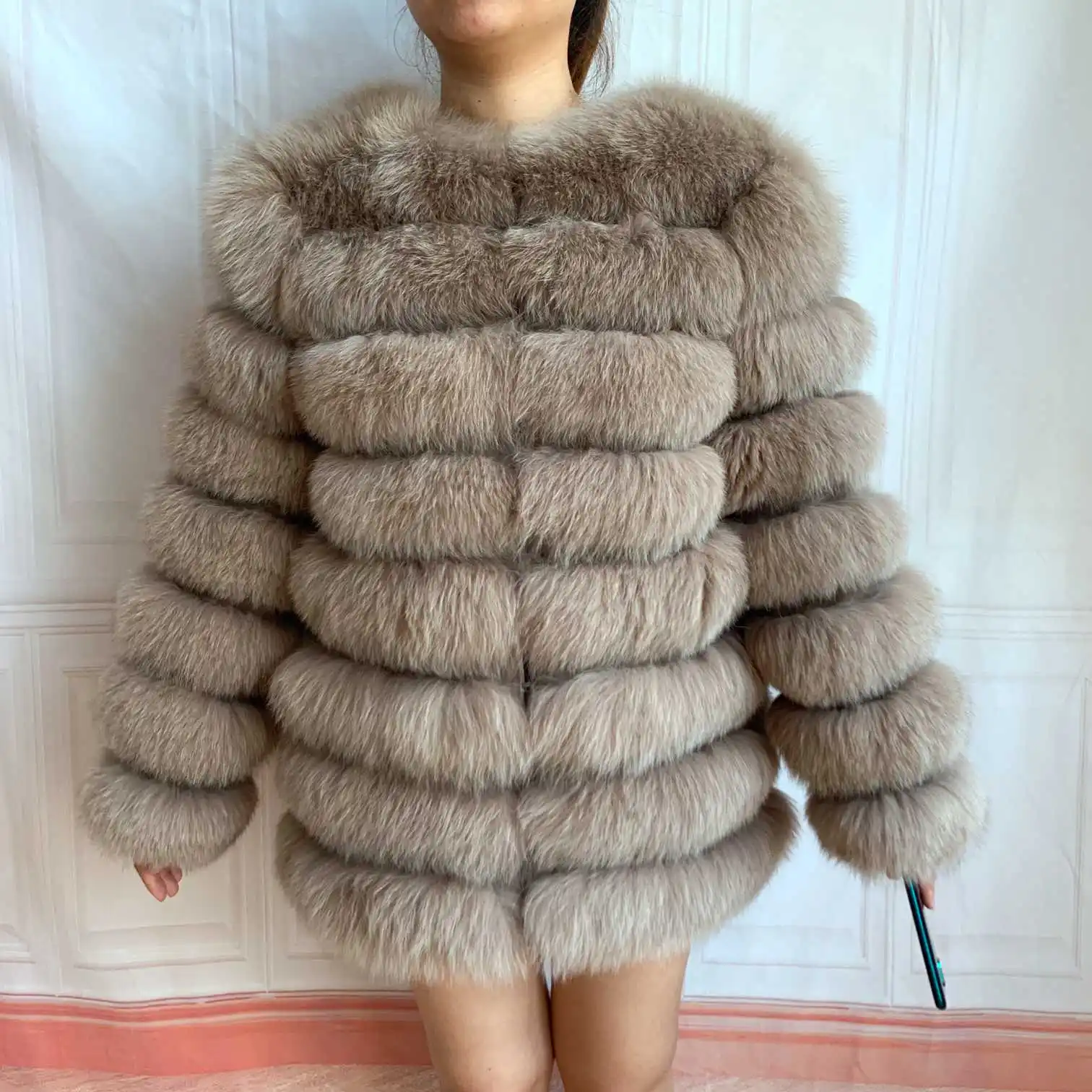 NEW 4in1 Real Fox Fur Long Coat Winter Coat for Women Jackets Vest Winter Outerwear Women Fox Fur Coat High Quality Fur Clothes