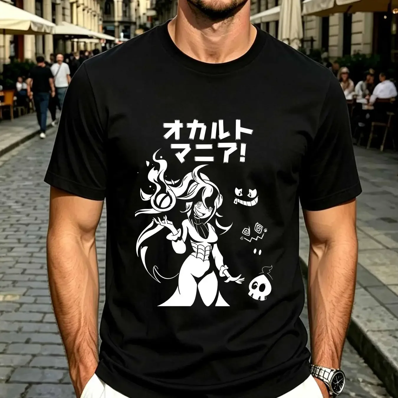 washed T Shirt Hex Maniac SweaT Sweater Long Sleeve Video Game Gaming Japan Spooky Halloween Ghost Witch Black vintage Washed