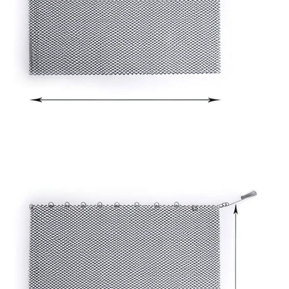 Heavy Duty Fireplace Screen Curtain Mesh Spark Barrier Metal Protector For Wood Stove Hearth Safety Accessory
