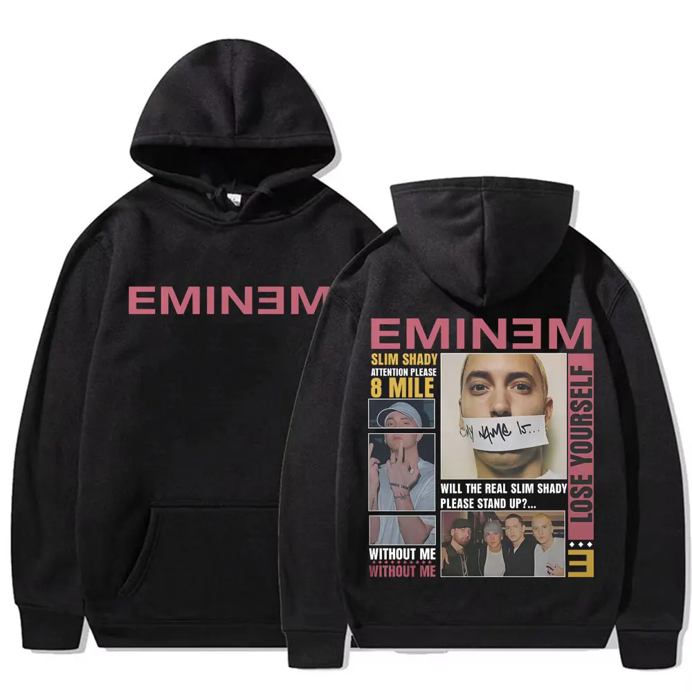 

Rapper Eminem Slim Shady Cover Graphic Hoodie Men Fashion Hip Hop Pop Music Sweatshirt Unisex Casual Comfort Long Sleeve Hoodies