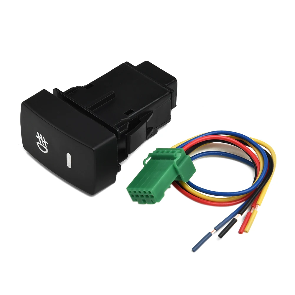 Luz antiniebla de coche, interruptor de botón de encendido y apagado LED de 5 pines con cable para Honda FIT CIVIC para CR-V para ACCORD, interruptor de botón de coche, piezas de automóvil