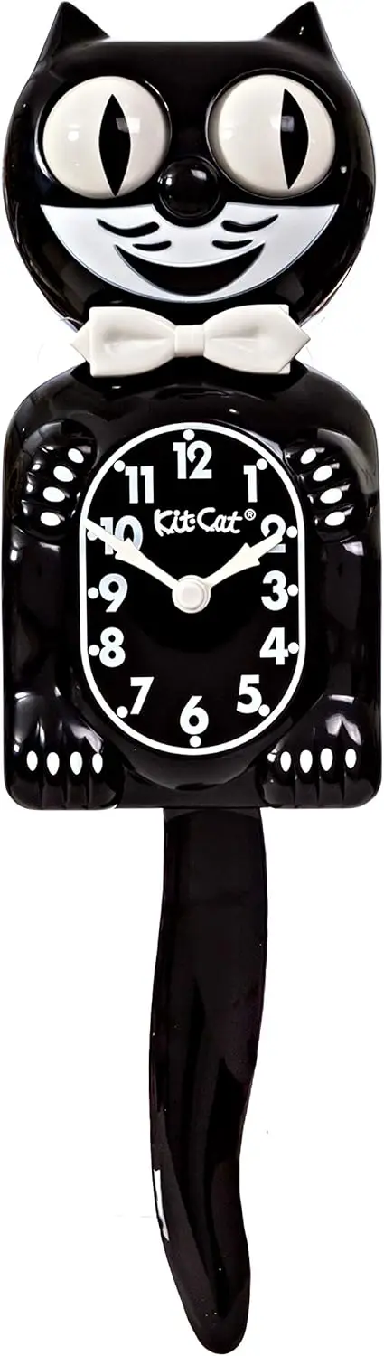 

Vintage Black Cat Wall Clock with Moving Eyes and Tail, Battery-Powered