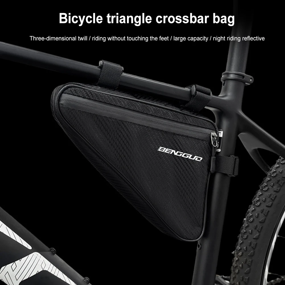 Bicycle Triangle Bag Large Capacity Bicycle Frame Storage Bag Multifunctional Cycling Front Tube Bag for Outdoot Cycling