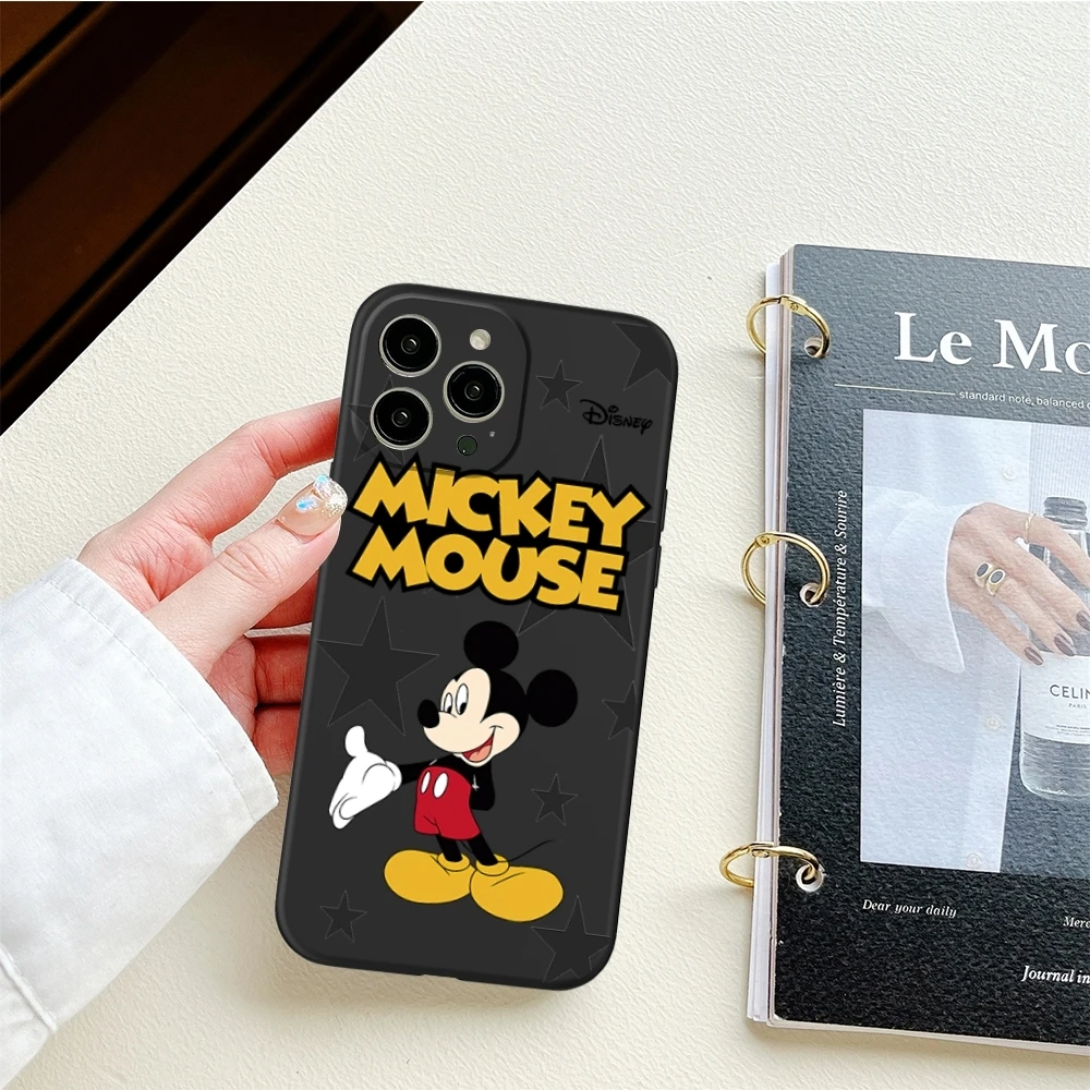 Disney Mickey Minnie Star Heart Phone Case FOR IPhone 15 14 11 12 Pro 8 7 15 Plus 13 Pro MAX XR XS MINI Black Soft Covers