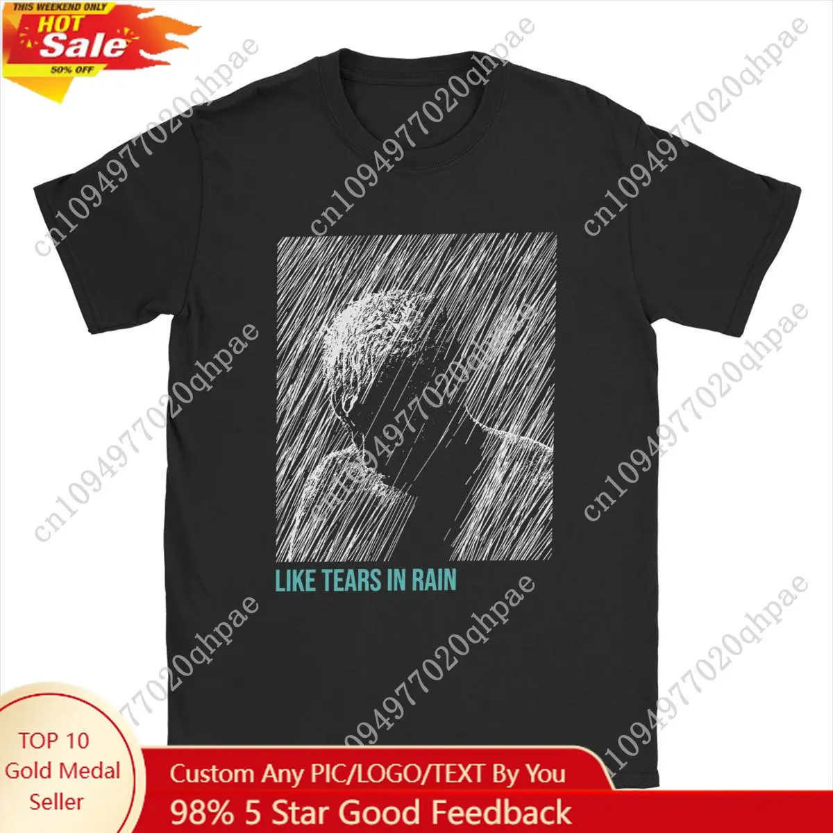 

Blades Runners Like Tears In Rain T Shirts for Men Cotton Vintage T-Shirts Crewneck 2049 Y2k Harajuku Tee Shirt Short Sleeve New