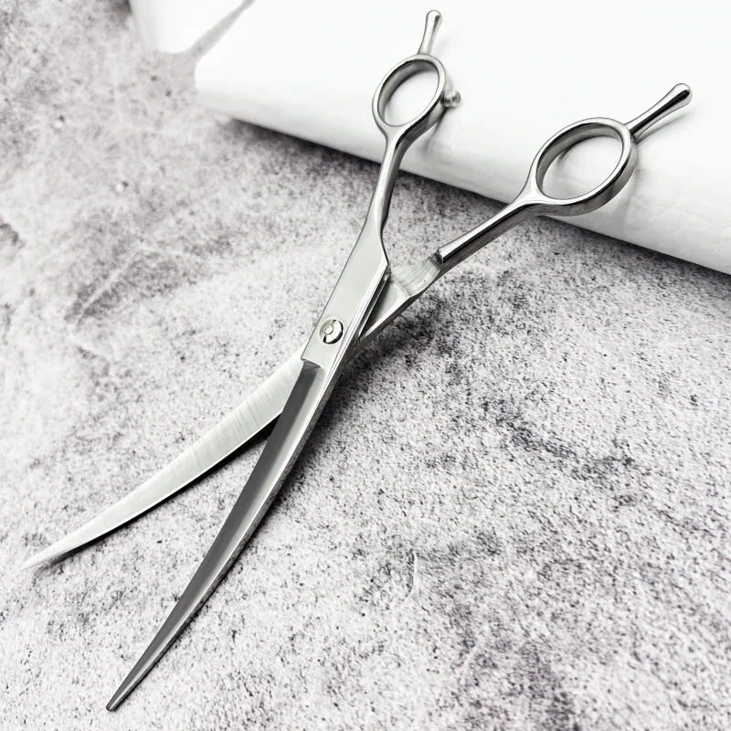 Wingsbro 9 Zoll Professionelle Tierpflegeschere, Tierhaarschere für Hunde, Gebogene Hundepflegeschere – Detail 10