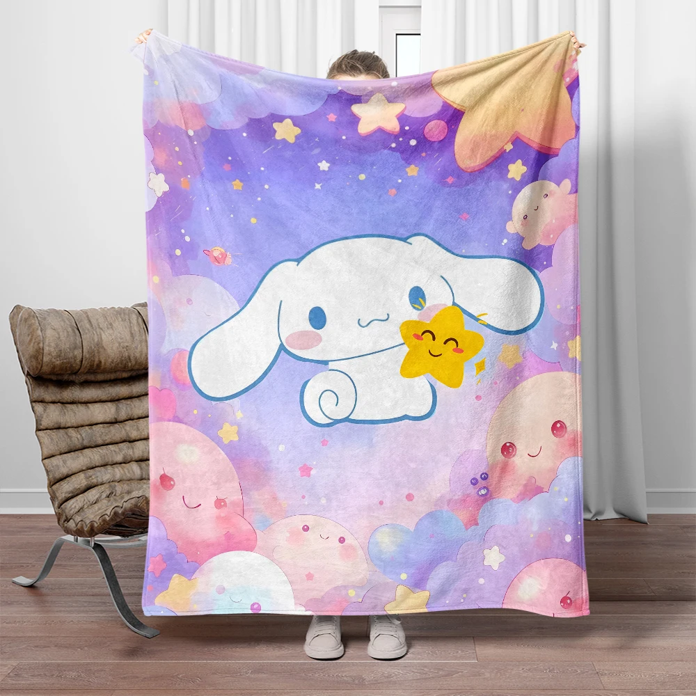 

Cinnamoroll Cartoon Printed Blanket, Lightweight Flannel Throw for Sofa, Bed, Travel, Camping, Livingroom, Office, Couch, Chair