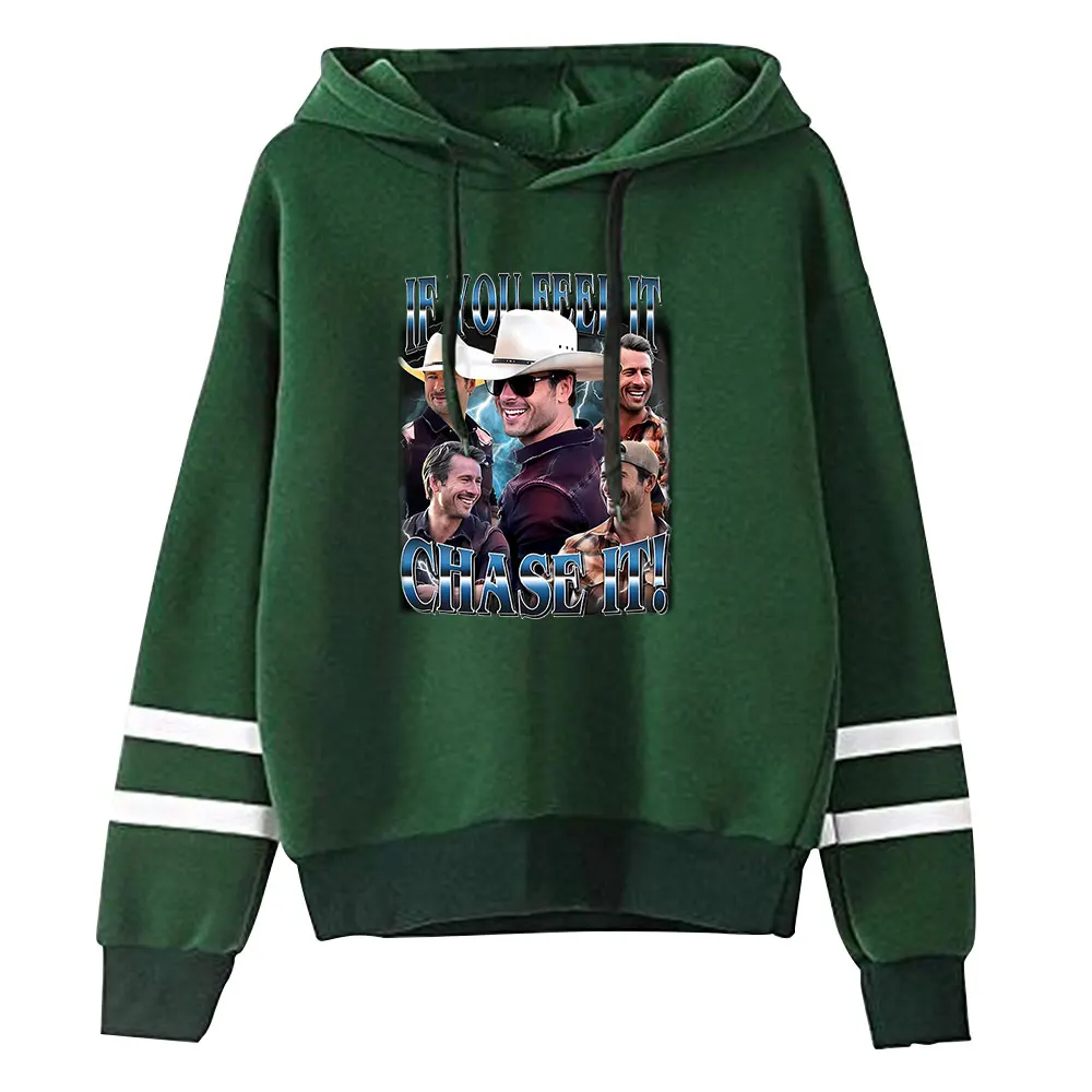 Glen Powell If You Feel It Chase It   Hooded twisters merch Long Sleeve Pocketless Sweatshirt Men Women  Pullover