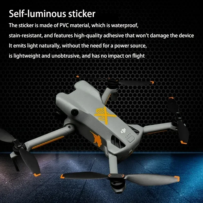 Self-Luminous Stickers for DJI Mini 5 Pro Creative Glow-in-the-Dark Stickers Night Flight Glow Stickers Drone Accessories