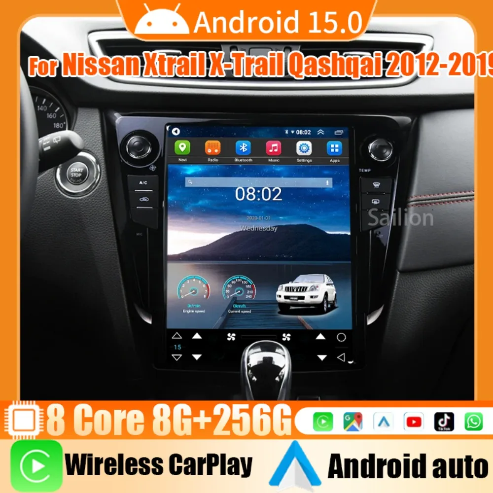 

Android 15 New System Car Radio For Nissan Xtrail X-Trail Qashqai 2012-2019 2Din Wireless Carplay Stereo Screen GPS WiFi BT DSP