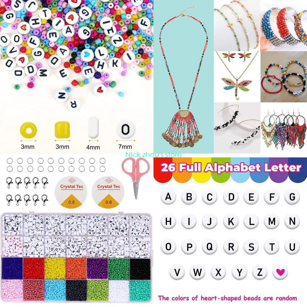 

E15E A-Z акриловые бусины с буквами алфавита, набор DIY браслетов, аксессуары для изготовления ювелирных изделий, материал, для