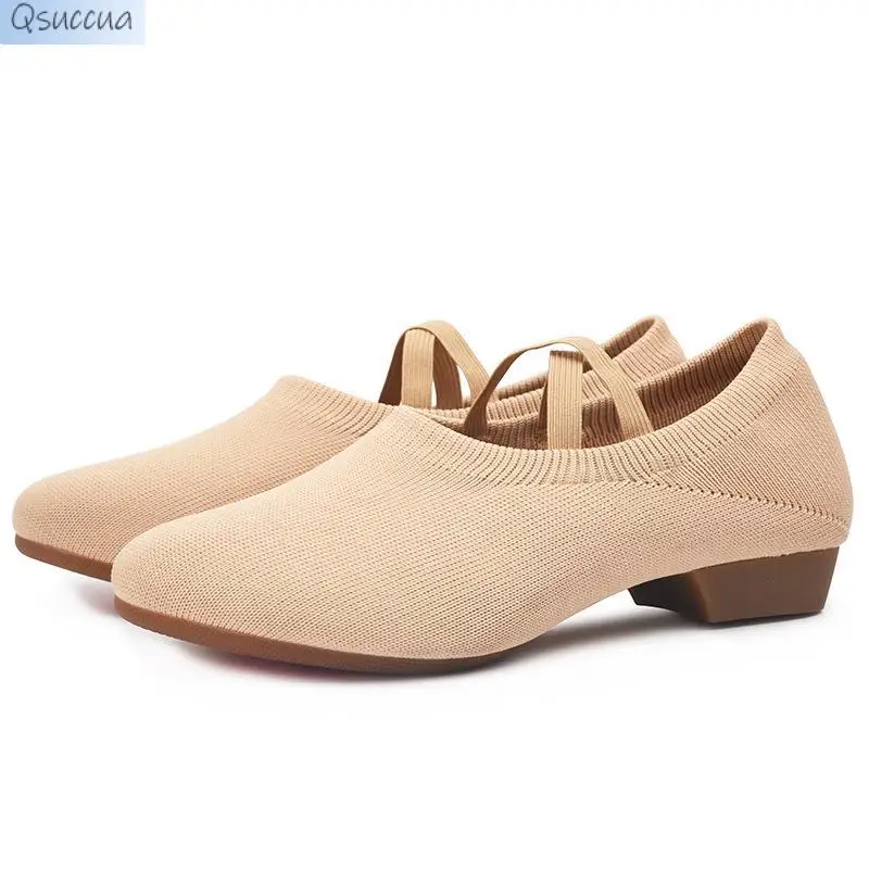 

Dance Shoes Female Adult Breathable Ballet Shoes Teacher Shoes Female Dancing Shoes with Soft Soles Professional Shape Training