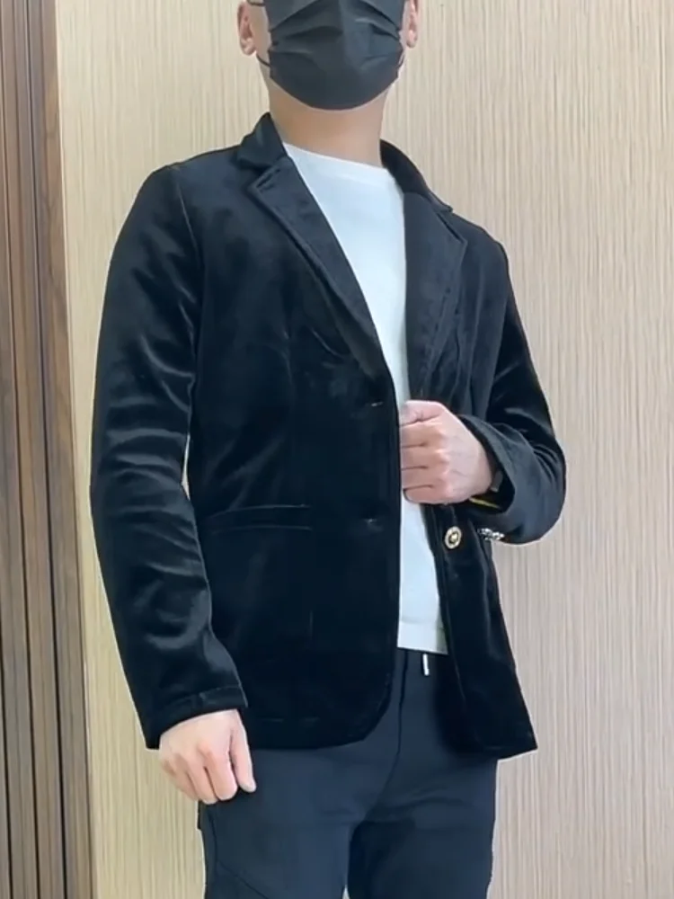 

Мужская вельветовая рубашка с длинным рукавом, повседневная, модная, весенне-осенняя, универсальная, в корейском стиле, с декоративными пуговицами