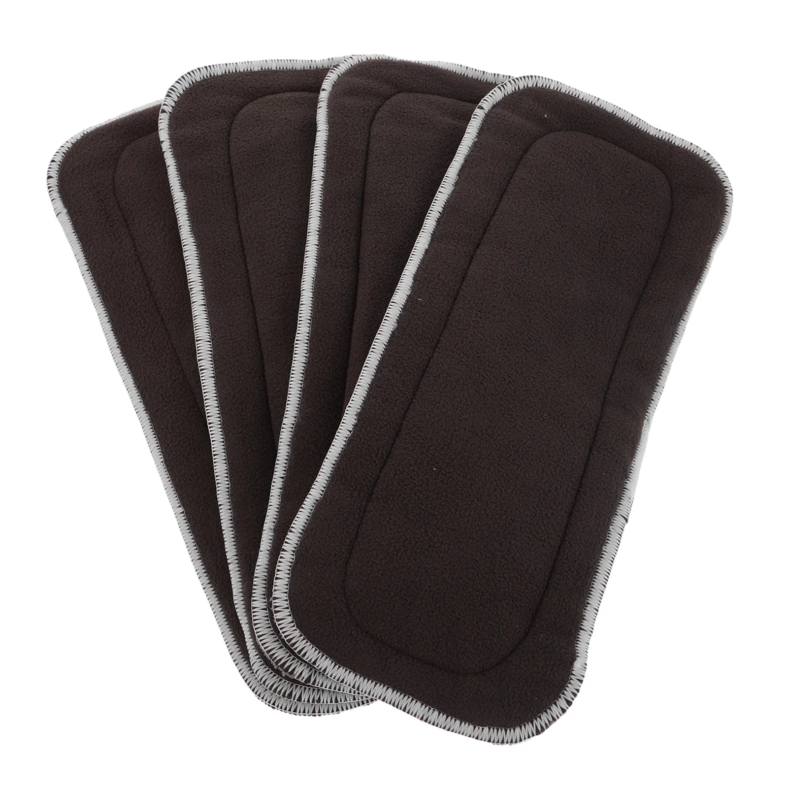 4-個の竹炭マイクロファイバーおむつライナー-5-層速乾性吸収性再利用可能洗えるインサート布おむつ用ベビー