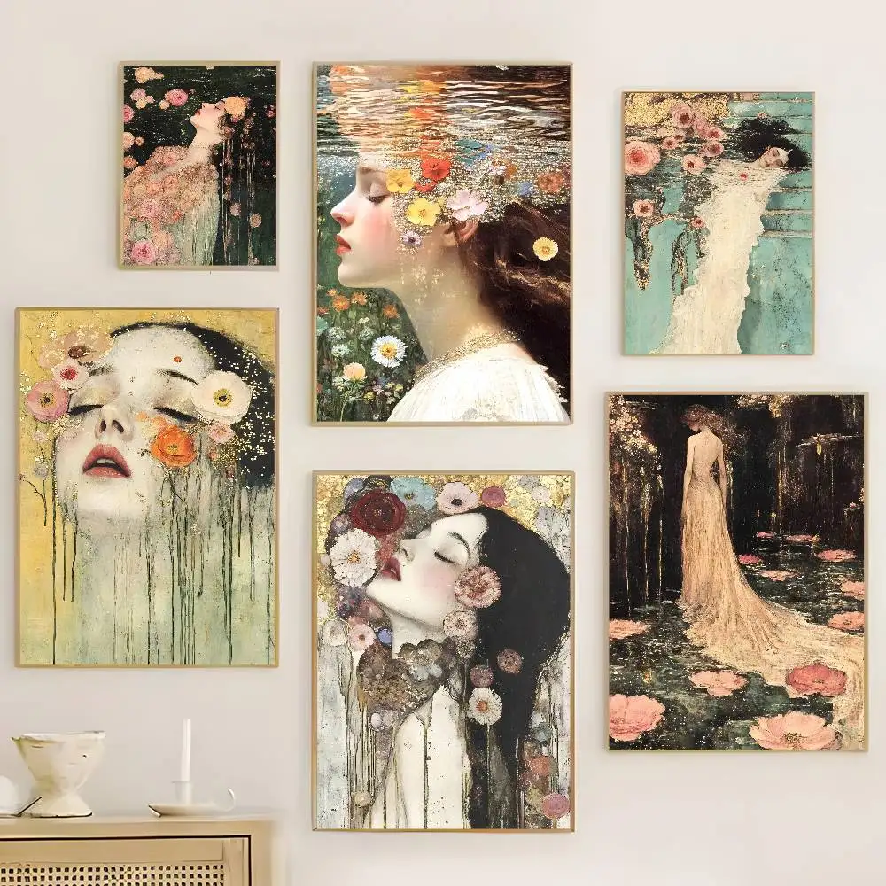

G-Gustav Klimt Art Poster HD home decor sticky wall waterproof home living room bar aesthetic decor