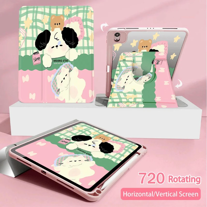 Sleeping Puppy Rotation Cover for IPad 10th Generation Case 2022 IPad Air 5 Air 4 10.9 2020 Pro 11 Ipad Air3 10.5 Tablet Case