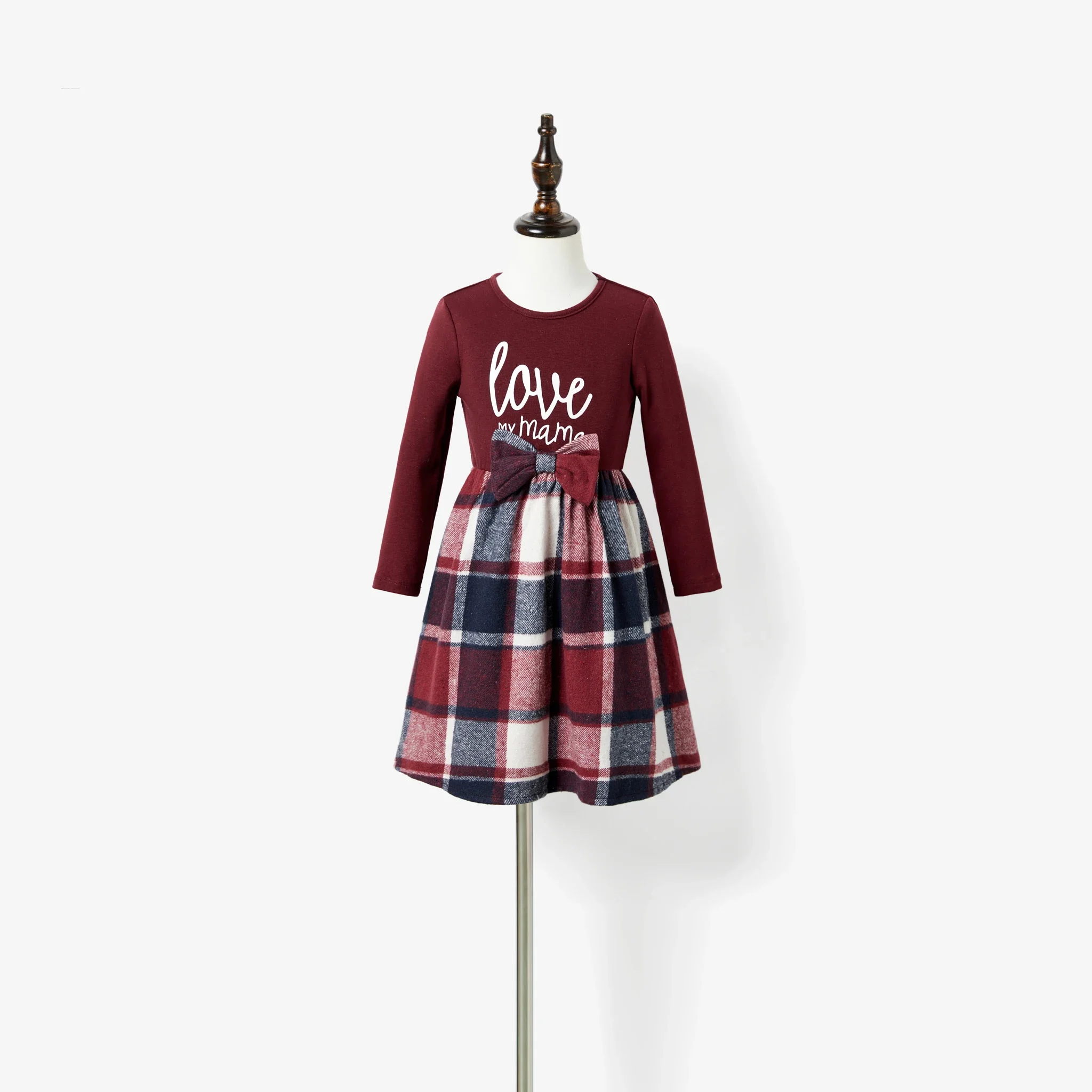 PatPat Family Matching Casual Long Sleeve Plaid Design Shirts and Knit Splicing Belted Dresses Sets Suitable for Summer Season