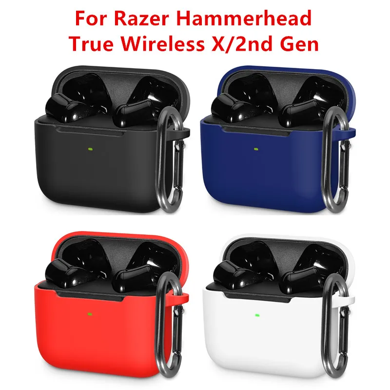 Case Compatible For Razer-Hammerhead True Wireless X/2nd Gen Earphone Bluetooth Headset Silicone Impact-Resistant Cover Case 