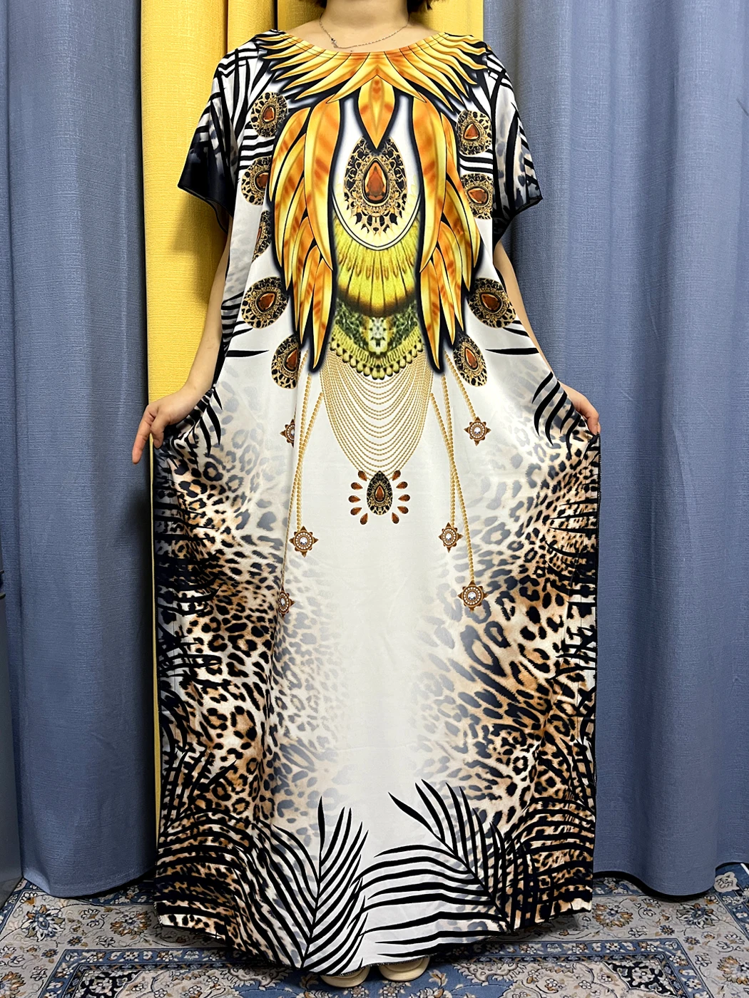 Abayas musulmanas con estampado de leopardo para mujer, moda de verano, Jilbab, bata suelta para mujer, vestidos islámicos africanos de Nigeria, ropa de Kanga, 2023