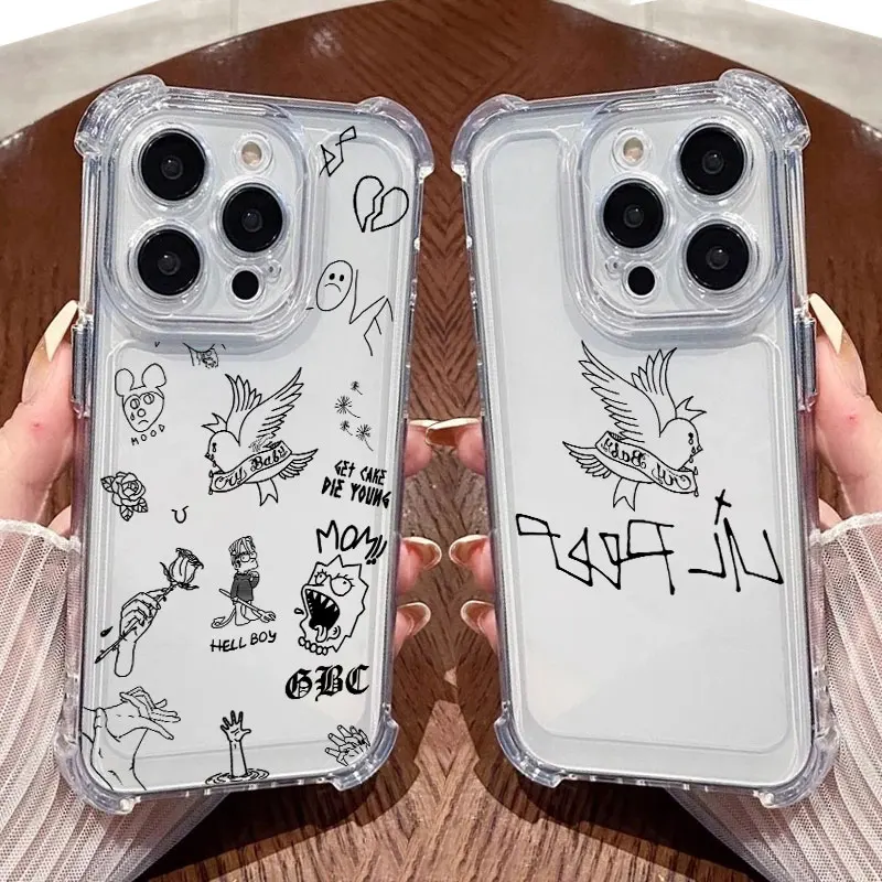 حافظة هاتف Hell Boy Rapper Lil Peep شفافة لهاتف آيفون 17 16 14 15 11 12 13 Pro Max 16E 16 Plus 17 Air 17PM غطاء ناعم مقاوم للصدمات #2
